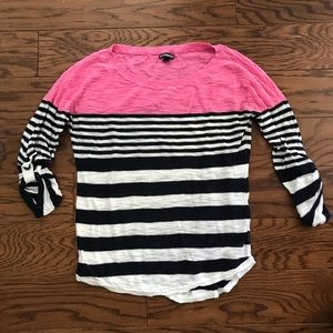 Express Color Block Striped Sweater M